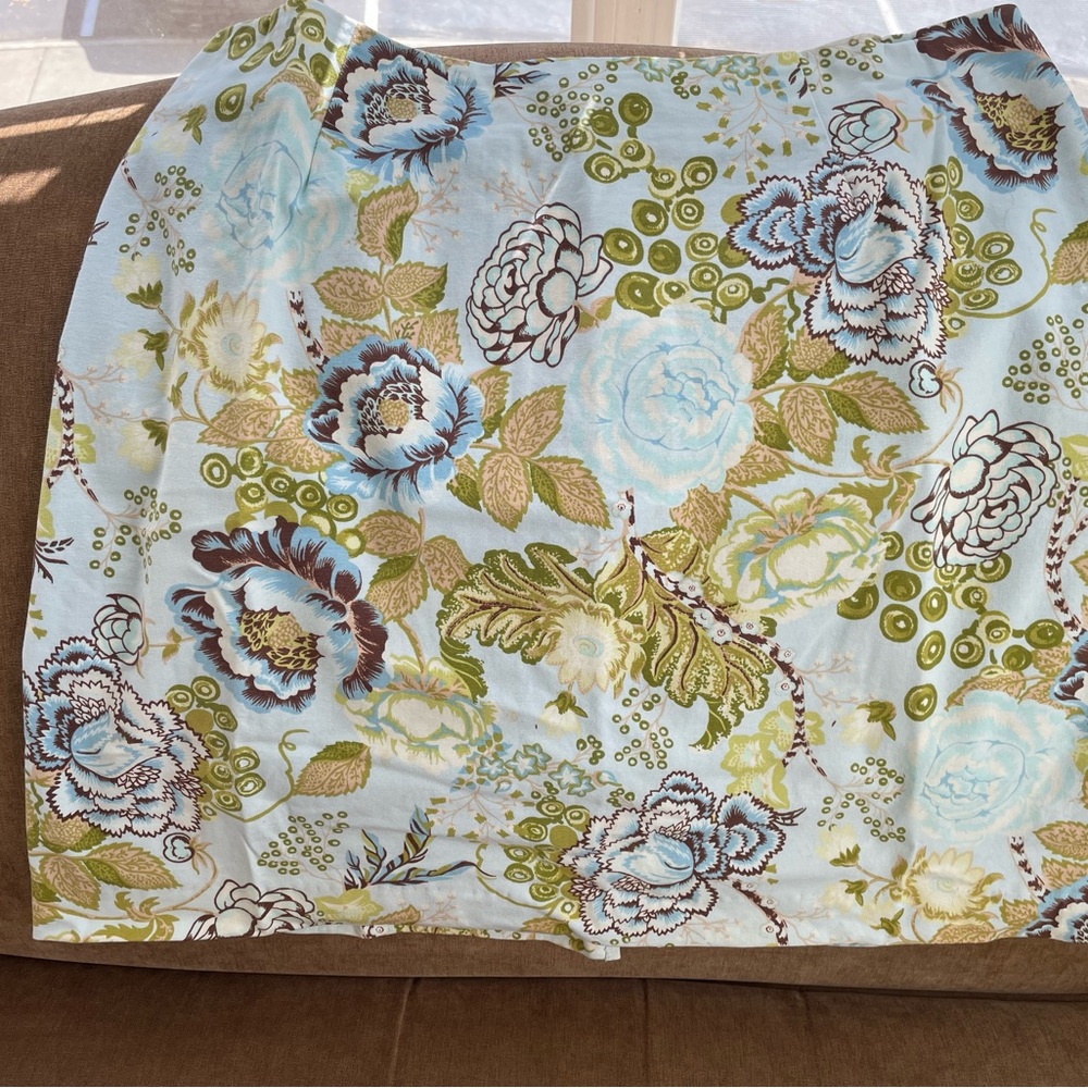 Talbots Women Floral Fully Lined Blue/Green/Burgandy-Brown/White Skirt Size 18W